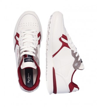 Pepe Jeans Britt Capsule sneakers in pelle bianco, rosso