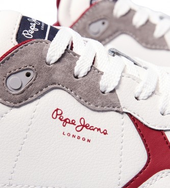 Pepe Jeans Britt Capsule leather sneakers white, red