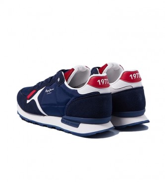 Pepe Jeans Britt Reverse navy leather sneakers