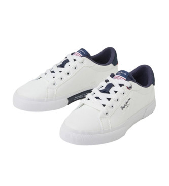 Pepe Jeans Kenton Flag Basic Leather Sneakers wit