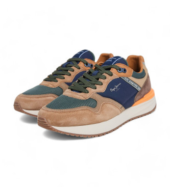 Pepe Jeans Buster Pro Leren Sneakers bruin