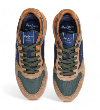 Pepe Jeans Buster Pro Leren Sneakers bruin