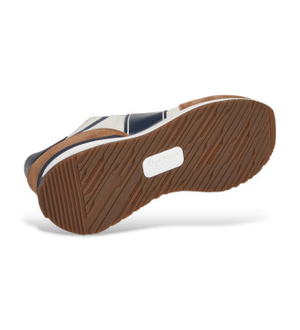 Pepe Jeans Sneakers in pelle beige della serie Buster