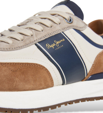 Pepe Jeans Sneakers in pelle beige della serie Buster