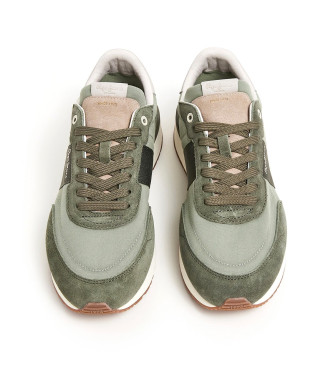 Pepe Jeans Sapatos de couro verde Buster Tape