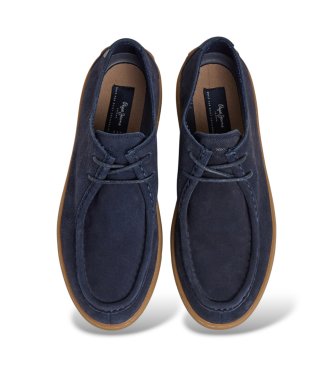 Pepe Jeans Lædersneakers Camden North marineblå