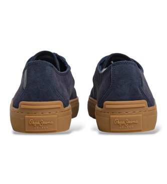 Pepe Jeans Lædersneakers Camden North marineblå