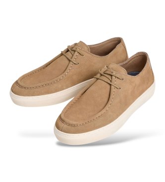 Pepe Jeans Lædersneakers Camden North beige