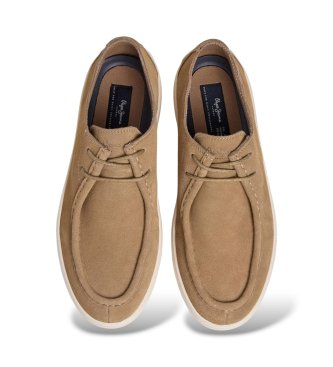 Pepe Jeans Lædersneakers Camden North beige