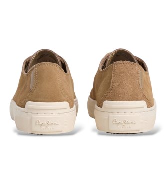Pepe Jeans Lædersneakers Camden North beige