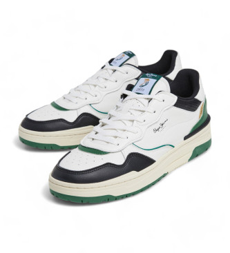 Pepe Jeans Skórzane sneakersy Chester Basic biały, czarny