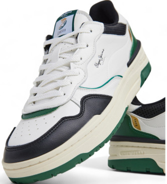 Pepe Jeans Chester Basic Leren Sneakers wit, zwart