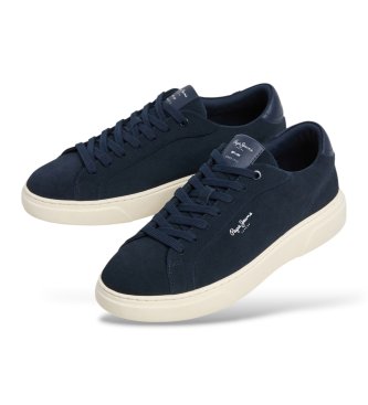 Pepe Jeans Zapatillas de piel Colins Basic azul marino