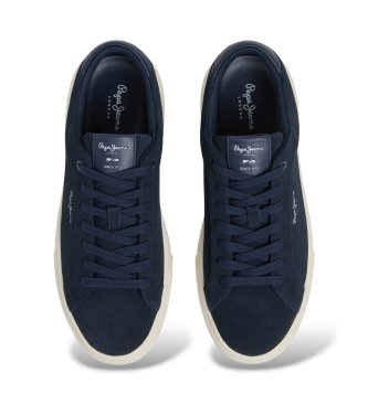 Pepe Jeans Zapatillas de piel Colins Basic azul marino