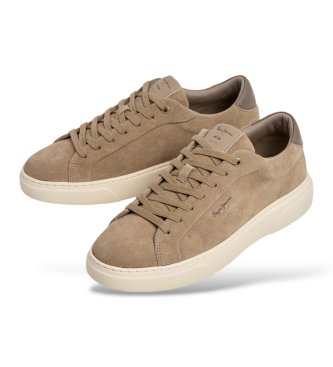 Pepe Jeans Zapatillas de piel Colins Basic beige