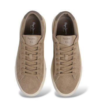 Pepe Jeans Zapatillas de piel Colins Basic beige