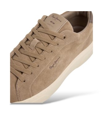 Pepe Jeans Zapatillas de piel Colins Basic beige