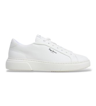 Pepe Jeans Sneakers i læder Colins Plain hvid