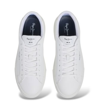 Pepe Jeans Sneakers i læder Colins Plain hvid