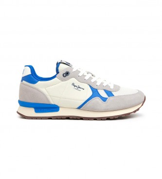 Pepe Jeans Combined leather trainers Brit white