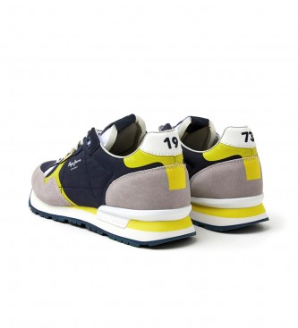 Pepe Jeans Pantofole in pelle combinate Brit Navy