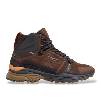 Pepe Jeans Dark brown leather Darren Force ankle boots
