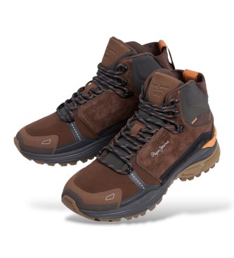 Pepe Jeans Dark brown leather Darren Force ankle boots