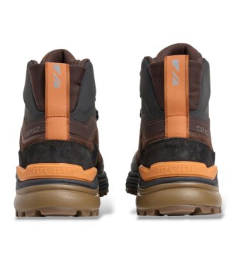 Pepe Jeans Dark brown leather Darren Force ankle boots