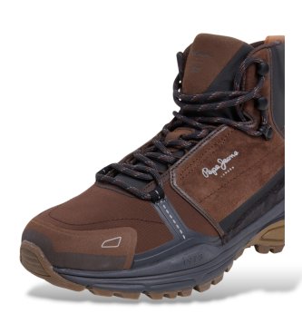 Pepe Jeans Dark brown leather Darren Force ankle boots