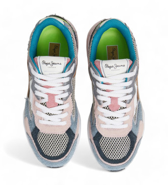 Pepe Jeans Sneakers en cuir Dave Risen multicolores