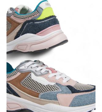 Pepe Jeans Sneakers en cuir Dave Risen multicolores