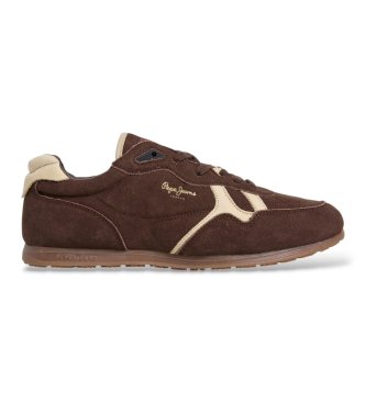 Pepe Jeans Daze Block sneakers i læder, brune