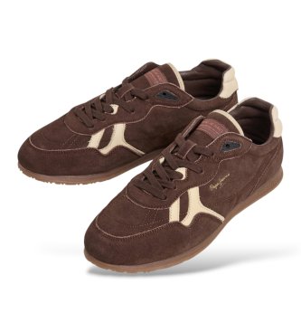 Pepe Jeans Daze Block sneakers i læder, brune