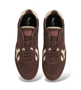 Pepe Jeans Daze Block sneakers i læder, brune