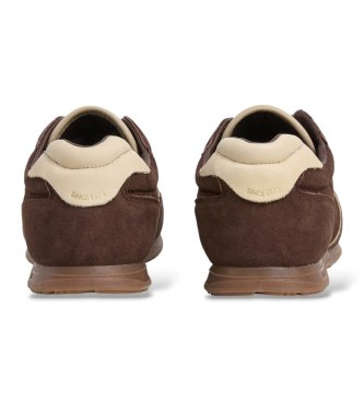 Pepe Jeans Daze Block sneakers i læder, brune