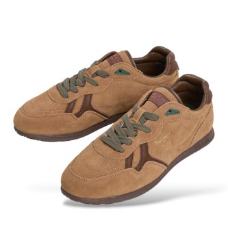 Pepe Jeans Zapatillas de piel Daze Block marrón