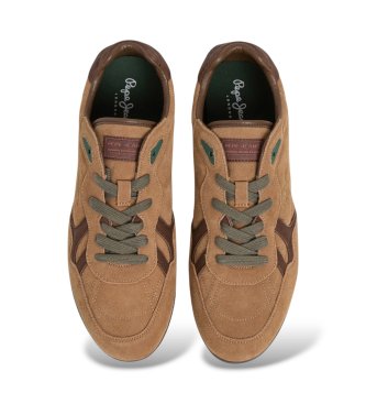 Pepe Jeans Zapatillas de piel Daze Block marrón