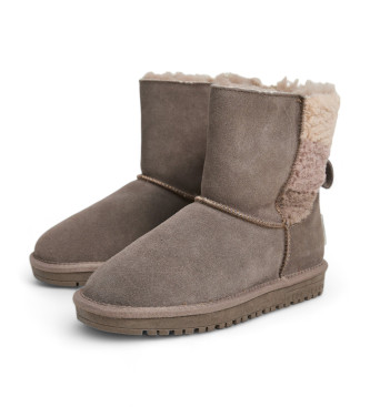 Pepe Jeans Botas de couro Diss Mix em taupe