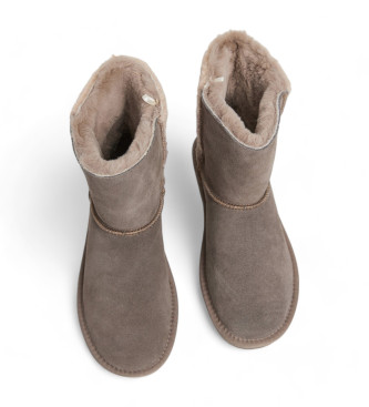 Pepe Jeans Botas de couro Diss Mix em taupe