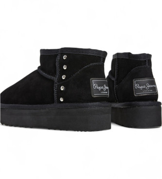 Pepe Jeans Dissy Metall-Stiefeletten aus Leder schwarz