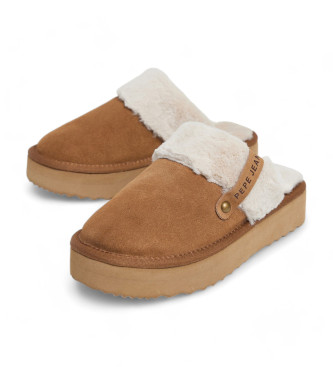 Pepe Jeans Dissy North Leder Clogs braun