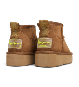 Pepe Jeans Botines de Piel Dissy Young marrn