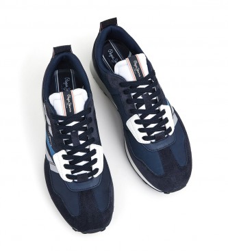 Pepe Jeans Sneaker Foster Print Pc in pelle blu
