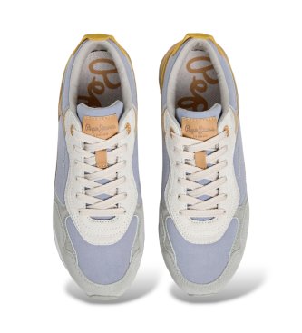 Pepe Jeans Blue Freya Wave leather sneakers