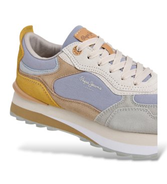 Pepe Jeans Blue Freya Wave leather sneakers