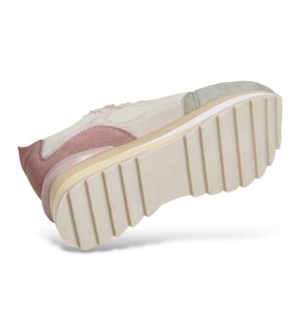 Pepe Jeans Green Freya Wave leather sneakers