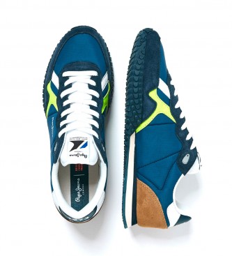 Pepe Jeans Holland Series 1 Neon leather shoes blue