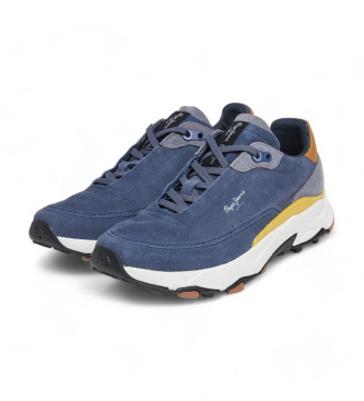 Pepe Jeans Scarpe da ginnastica in pelle blu scuro James Treck