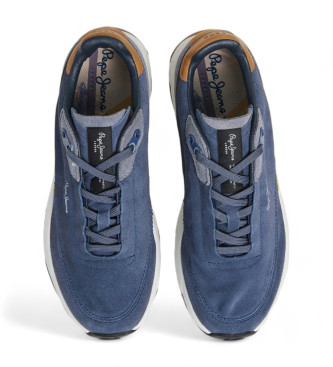 Pepe Jeans Scarpe da ginnastica in pelle blu scuro James Treck