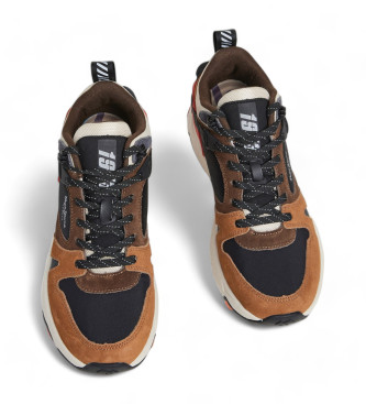 Pepe Jeans James Urban brune lder-sneakers